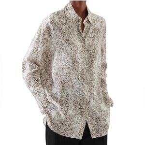 COS Mulberry Silk Button-Down Blouse